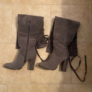 High Boots up to knee with Lace in the back